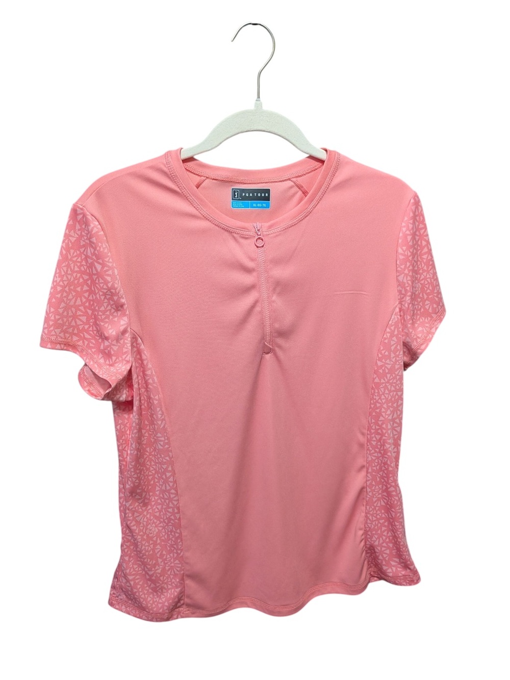 Pink Kids Athletic Tee with Printed Side Panels
